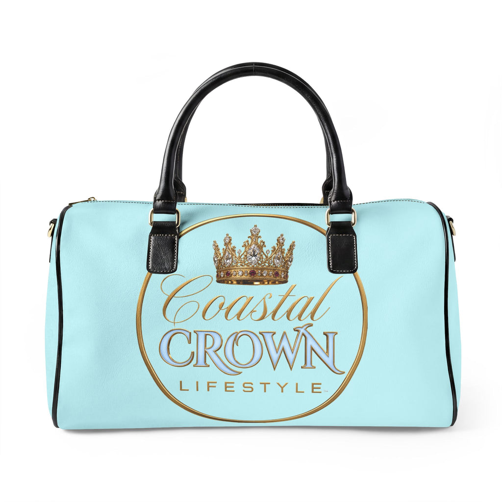 Coastal Crown Faux Leather Travel Bag — Beach Chic Weekend Duffel